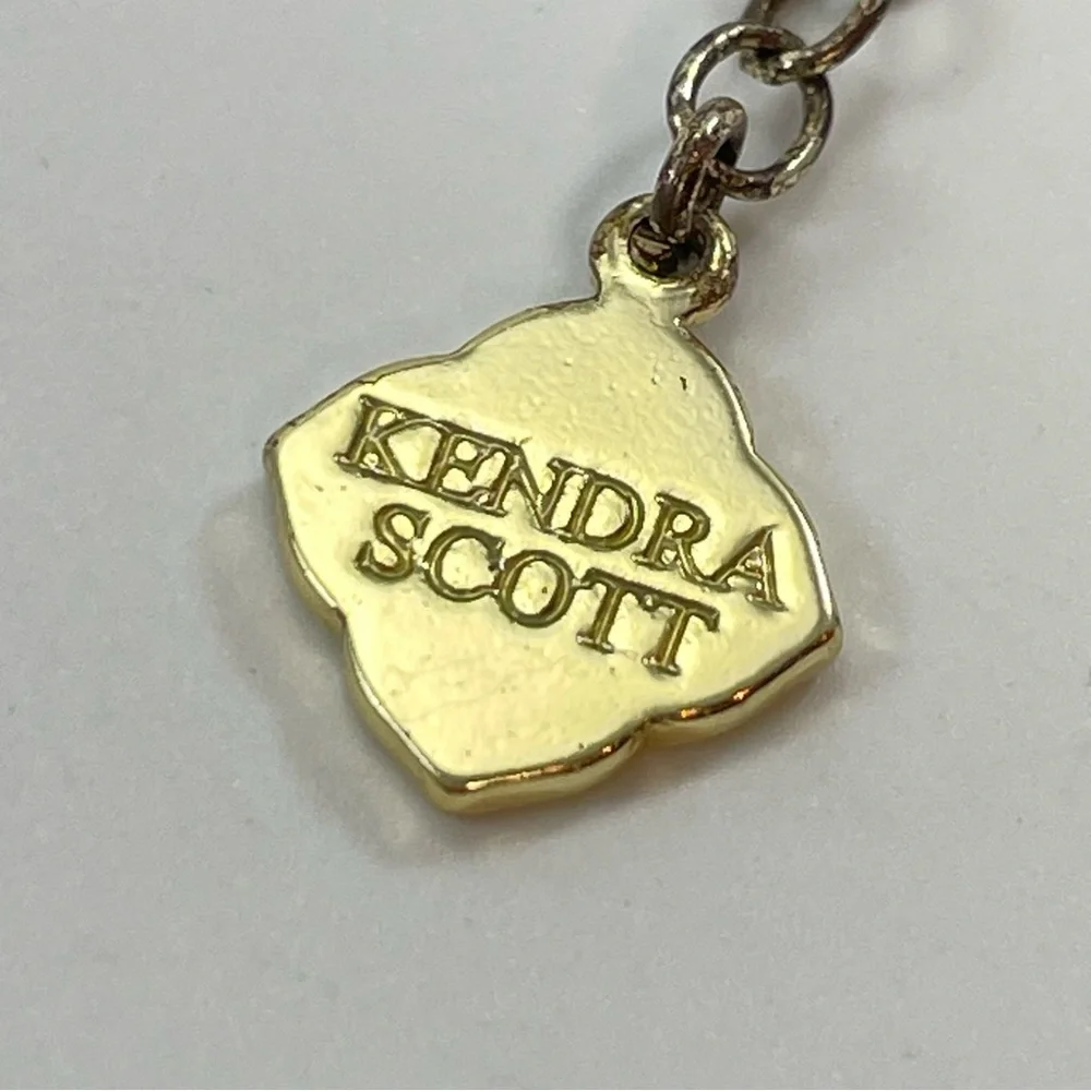 Vintage signed KENDRA SCOT Gold TONE Rope Chain Glass Tassel Pendant Necklace